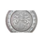 Élégante Paire d'Assiettes Étain Armoriées LS 1719, Enlèvement ou Envoi