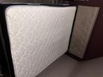 Lit double avec coffre + matelas neuf (160x200), Huis en Inrichting, Slaapkamer | Bedden, Ophalen, Beige, Tweepersoons, Zo goed als nieuw