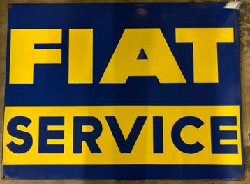 Fiat Service emaille reclamebord 98x73cm beschikbaar voor biedingen