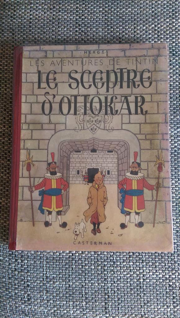 Tintin le sceptre d'ottokar a18 1942 grande image, Boeken, Stripverhalen, Gelezen, Eén stripboek, Ophalen of Verzenden