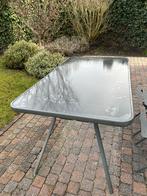 Tuintafel antraciet - glazen blad, Tuin en Terras, Tuintafels, Ophalen, Gebruikt, Rechthoekig