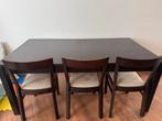 Uitschuifbare Eettafel met 6 stoelen, Huis en Inrichting, Ophalen, Gebruikt