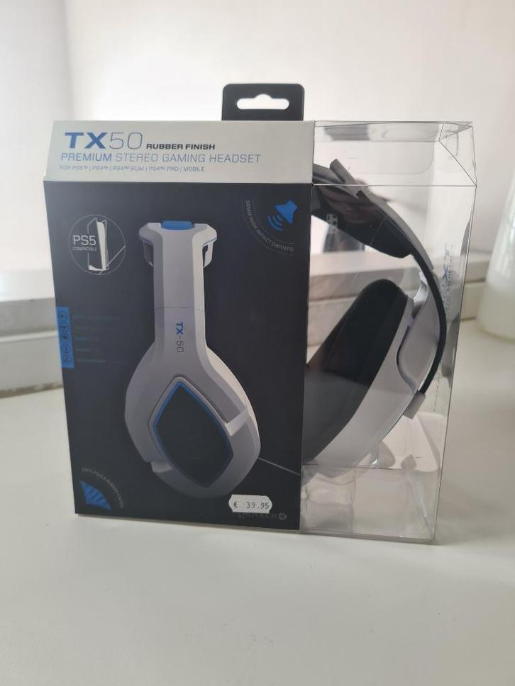 Gioteck - TX50 Stereo Bedrade Headset - Wit - PS5, PS4 & PC, Audio, Tv en Foto, Hoofdtelefoons, Nieuw, Over oor (circumaural)