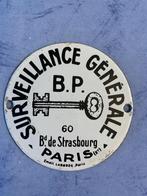 Plaque émaillée SURVEILLANCE  PARIS, Enlèvement ou Envoi, Utilisé, Panneau publicitaire