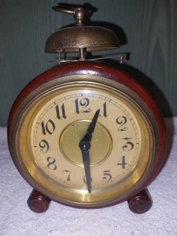 oude grote houten wekker, begin 1900, Antiek en Kunst, Ophalen of Verzenden