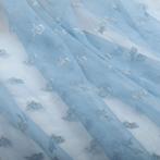 Promo! 6024) 150x100cm tule broderie lichtblauw bloemetje, Blauw, 120 cm of meer, Nieuw, Ophalen of Verzenden