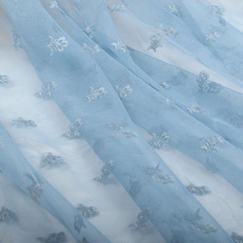 Promo! 6024) 150x100cm tule broderie lichtblauw bloemetje, Hobby en Vrije tijd, Stoffen en Lappen, Nieuw, Polyester, 120 cm of meer