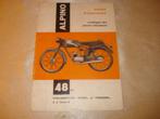 ALPINO Cyclomoteur 48cc Ancienne Notice d'Entretien, Motoren, Handleidingen en Instructieboekjes, Overige merken
