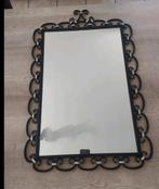Grote spiegel met smeedijzeren rand, Antiek en Kunst, Ophalen, Rechthoekig, 50 tot 100 cm, Minder dan 100 cm