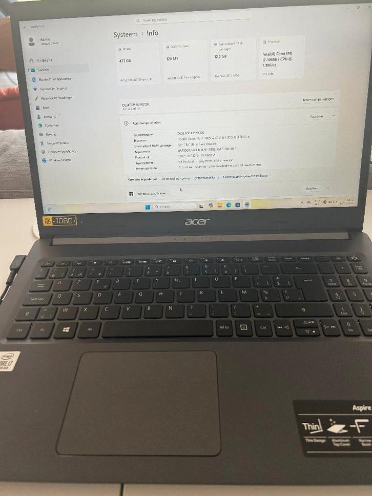 Acer desktop aspire 5 DP99COK intel core i7, Informatique & Logiciels, Ordinateurs portables Windows, Utilisé, 15 pouces, SSD