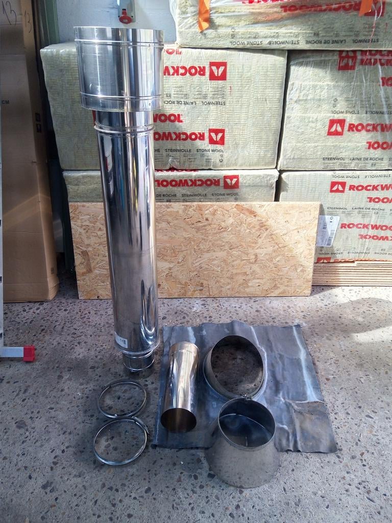 Dak doorvoer 150 dubbelwandig inox, Ophalen