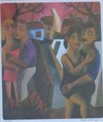 ROB DELANGE / SLIPPERS / KLEURLITHO / 69x56cm / KADER / SIG, Ophalen of Verzenden