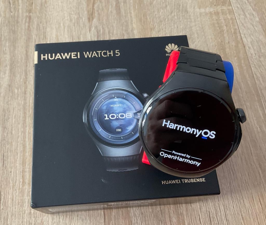 Huawei Watch 5 LTE 46 mm, Ophalen, Zwart, Zo goed als nieuw, Huawei