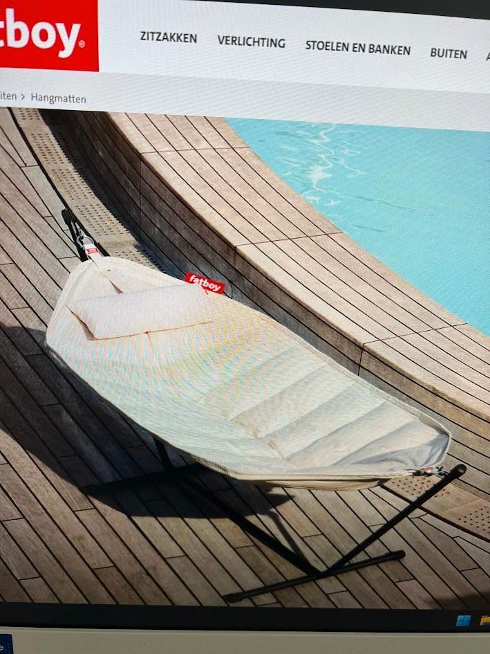 Fatboy headdemock deluxe  creme hangmat, Jardin & Terrasse, Hamacs, Comme neuf, Multi-personne, Avec support, Pliant, Pliable