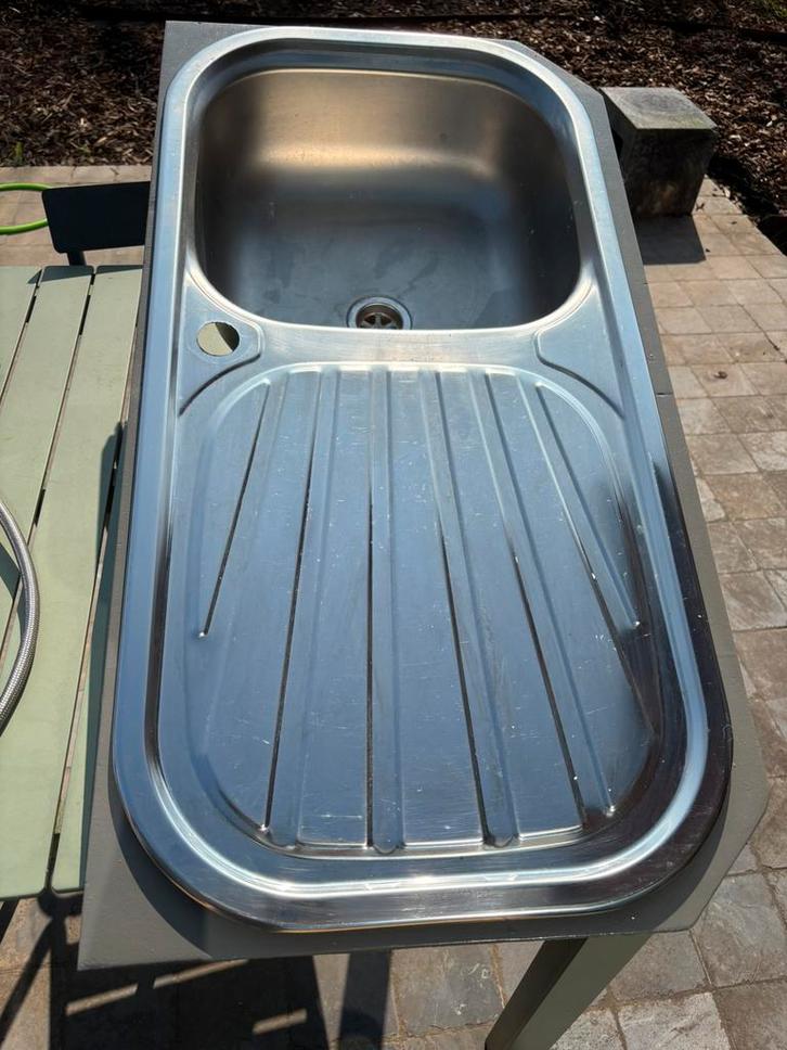 Spoelbak met kraan, Doe-het-zelf en Bouw, Sanitair, Gebruikt, Kraan, Inox, Ophalen