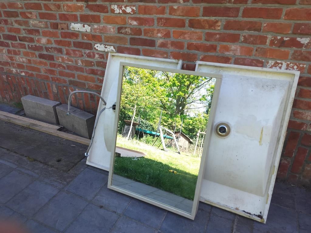 2 wasttafels en 1 spiegel, Ophalen, Gebruikt, Wastafel