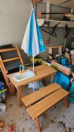 Table et bancs de jardin pour enfant, Jardin & Terrasse, Enlèvement, Comme neuf, Bois, Sets de jardin
