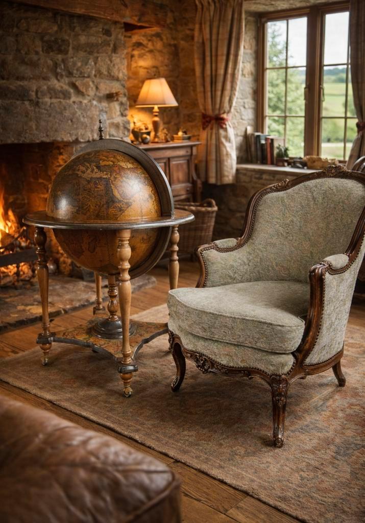 Antiek Renaissance stijl wereldbol drankkast/globe bar, Huis en Inrichting, Woonaccessoires | Wereldbollen, Gebruikt, Ophalen