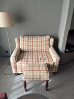Fauteuil met voetenbankje, Ophalen, Gebruikt, 75 tot 100 cm, Stof