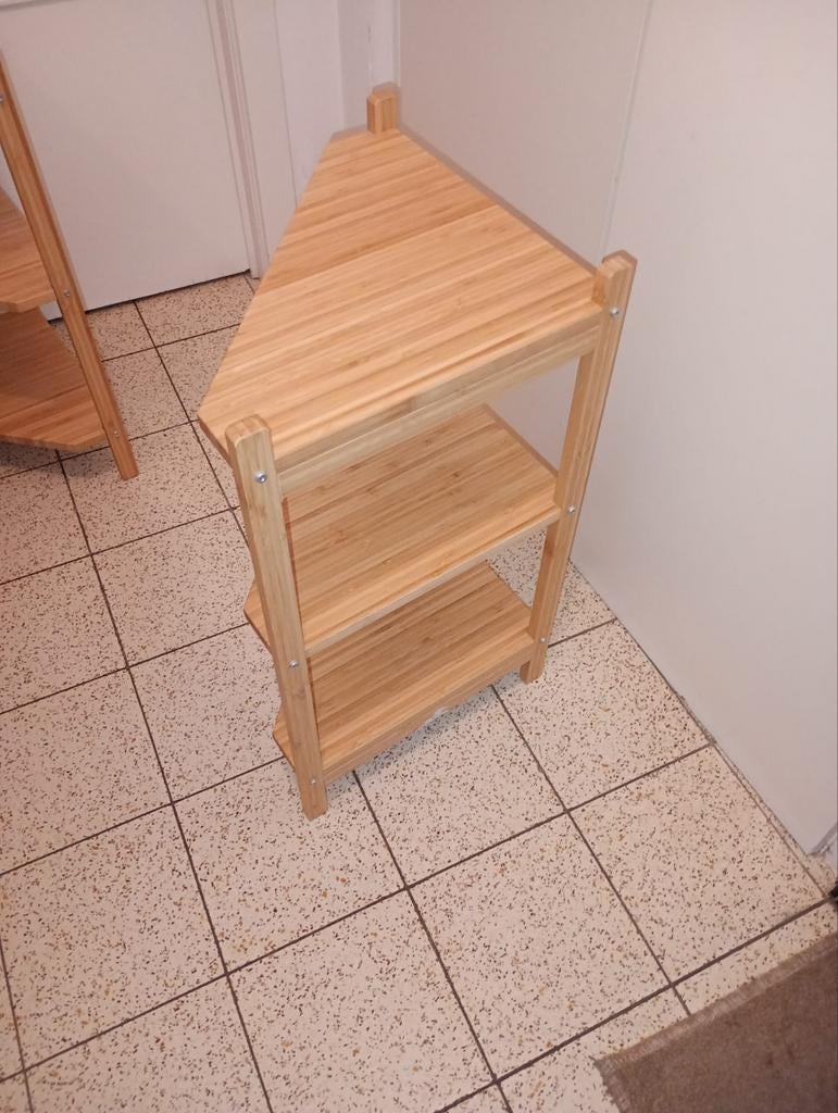 1 étagère d'angle à 3 niveaux en bambou Ikea pour évier, Enlèvement, Neuf, Meuble lavabo