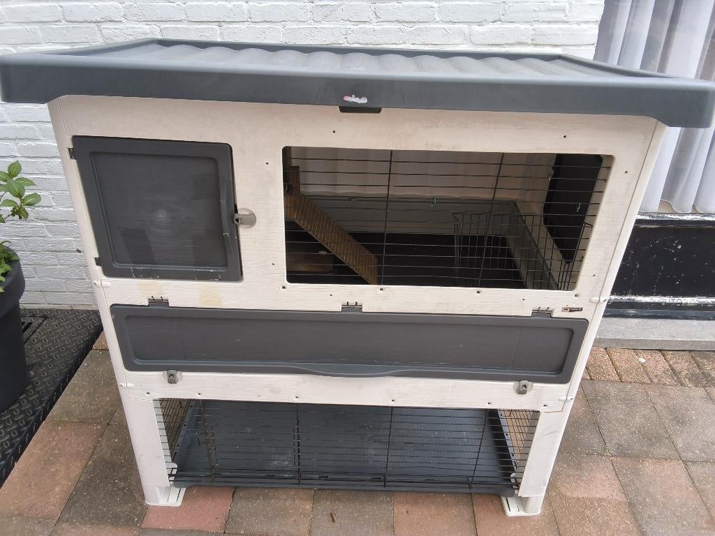 Konijn/cavia hok plastiek, Dieren en Toebehoren, Ophalen, Gebruikt, Hok, Konijn