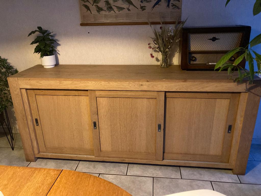 Vol eiken dressoir kast, Huis en Inrichting, Kasten | Dressoirs, Ophalen, Met deur(en), Eikenhout, Klassiek en modern