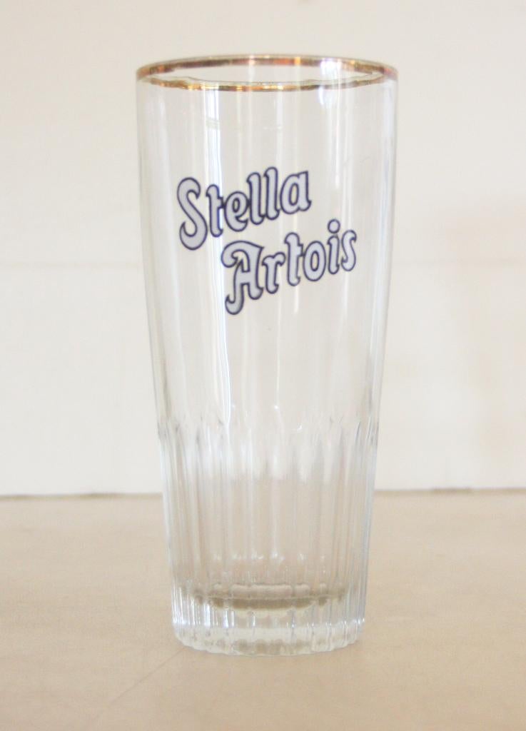 Stella Artois Bierglazen Met Ribbels / 25cl / Oud Logo, 60's, Enlèvement ou Envoi, Comme neuf, Verre à bière