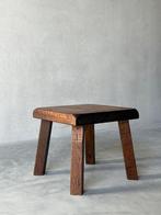 Vintage Brutalist houten krukje, Ophalen, Zo goed als nieuw