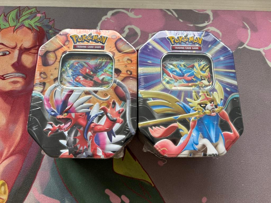 Koraidon & Zacian EX Collector Tins tin French FR Cards, Hobby en Vrije tijd, Verzamelkaartspellen | Pokémon, Zo goed als nieuw