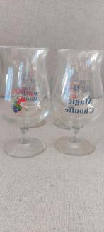 6 verres magic chouffe écriture bleu 25cl, Collections, Enlèvement ou Envoi