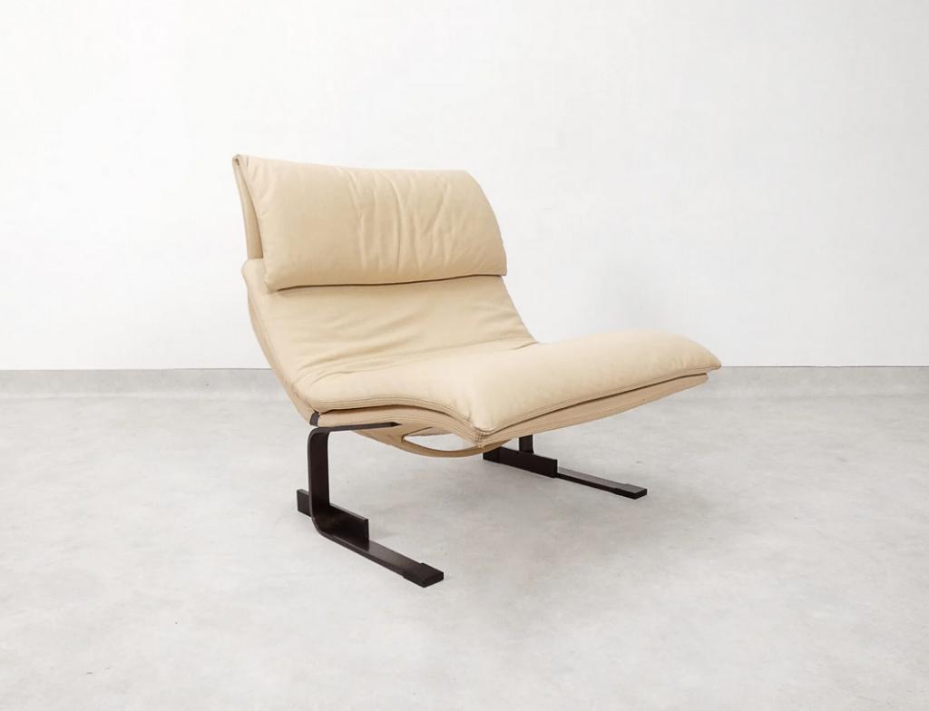 Saporiti Onda fauteuil leder, Huis en Inrichting, Gebruikt, Eenpersoons, 75 tot 100 cm, Ophalen of Verzenden