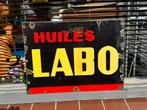Huiles LABO oud emaille reclamebord, Ophalen of Verzenden
