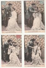 Lot 6 kaartjes vioolles La leçon de violon koppel man vrouw, Verzenden, Gelopen, Muziek