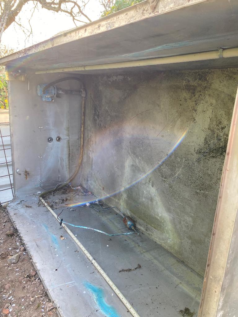 Oude Inox / Rvs melktank, Ophalen, Melktechniek