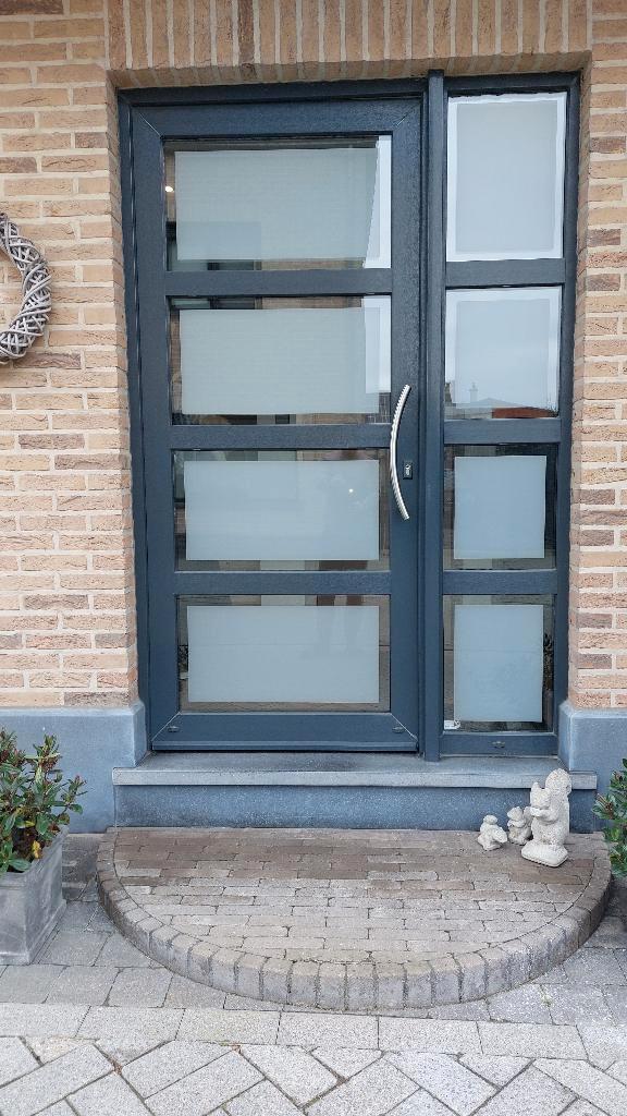 PVC voordeur met glaspartij, Bricolage & Construction, Fenêtres & Moustiquaires, Utilisé, Porte extérieure, 200 à 215 cm, 120 cm ou plus