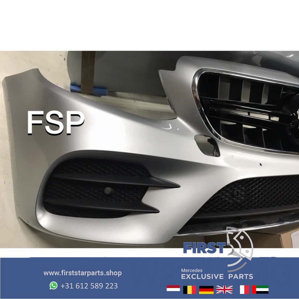W213 AMG E43 E53 VOORBUMPER Mercedes E Klasse 2016-2021 ZILV, Gebruikt, -, Voor, Ophalen of Verzenden