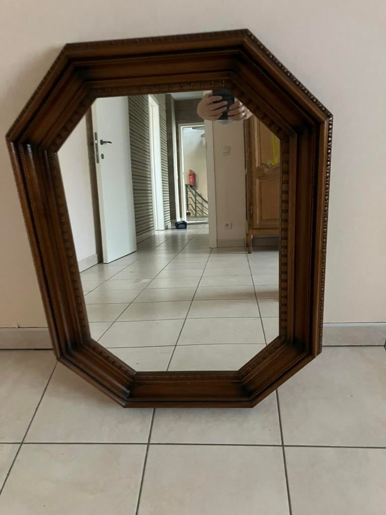 Spiegel met houten kader, Antiek en Kunst, Ophalen