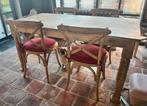 Eettafel met 4 stoelen, Huis en Inrichting, Tafels | Eettafels, Ophalen, Gebruikt, 50 tot 100 cm, Landelijk