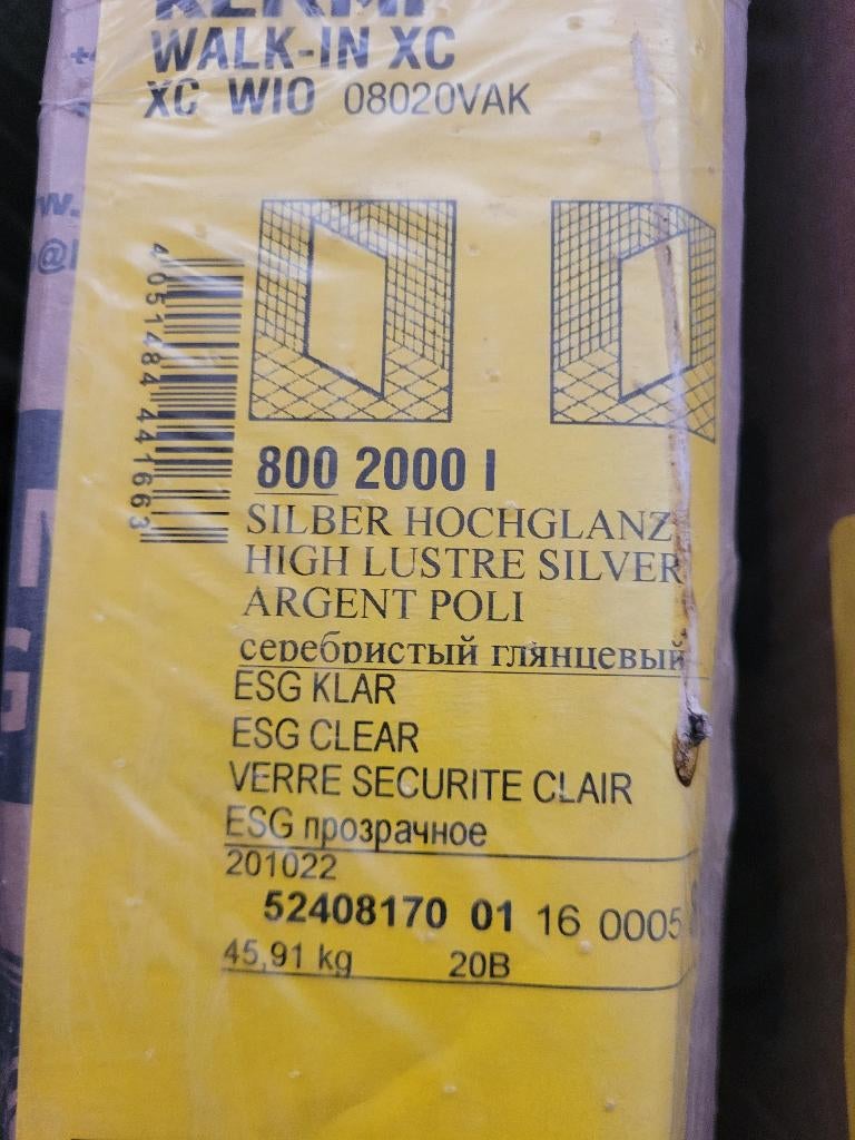 Paroi de douche neuve 80 cm fixe KERMI val.600 €, Bricolage & Construction, Sanitaire, Neuf, Douche, Verre, Enlèvement