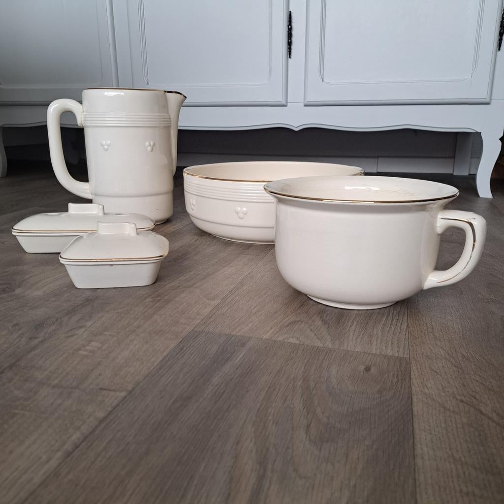 Antieke wastafelset, lampetset, Antiek en Kunst, Ophalen of Verzenden