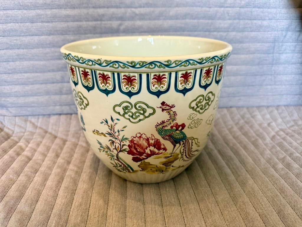 Vintage Boch Frères Bloempot - Shanghai - Draak & Feniks, Ophalen, Zo goed als nieuw