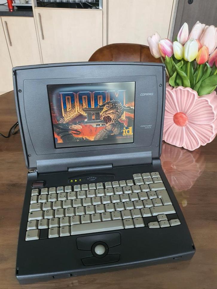 Retro laptop compaq contura 400CX 486DX2 40mhz dos 6.22, Informatique & Logiciels, Ordinateurs Vintage, Enlèvement