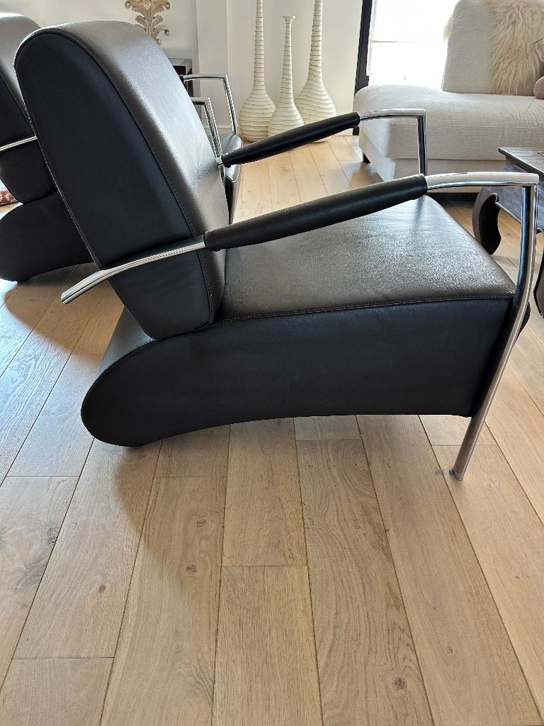 2 Fauteuils en cuire de qualité supérieure, Maison & Meubles, Fauteuils, Comme neuf, Enlèvement, 50 à 75 cm, Cuir