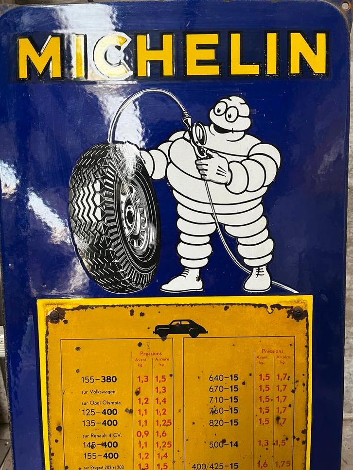 Origineel Michelin emaille reclamebord – jaren 60/70, Collections, Marques & Objets publicitaires, Comme neuf, Panneau publicitaire