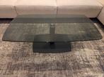 Design salontafel in gehard glas (zwart), Ophalen, Gebruikt, 100 tot 150 cm, 50 tot 100 cm