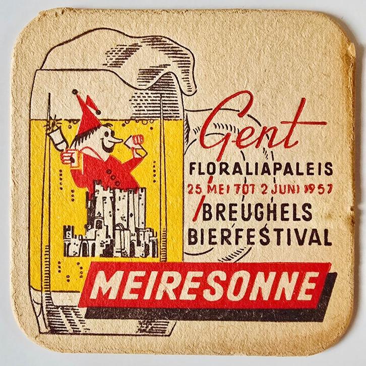 Meiresonne sous-bock bierviltje bierdeckel coaster, Collections, Marques de bière, Utilisé, Sous-bock, Enlèvement ou Envoi