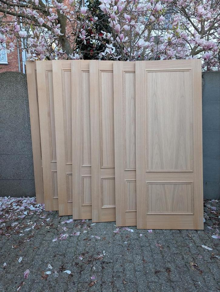 14 Binnendeuren Massief Eik, Doe-het-zelf en Bouw, Deuren en Vliegenramen, Binnendeur, Glas, Hout, Ophalen