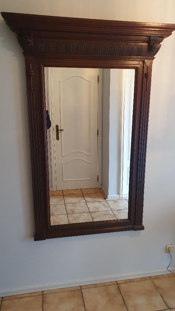 Grand miroir avec cadre en bois (H 1.55--L  1.10 ), Enlèvement, Rectangulaire, 100 à 150 cm, 150 à 200 cm