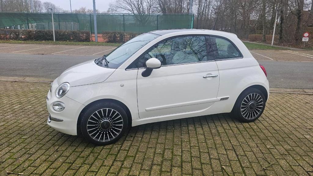 Fiat 500 Lounge (bj 2016), Auto's, 4 zetels, Stof, Gebruikt, Wit