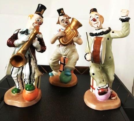 Beelden Clowns die instrumenten bespelen, Antiek en Kunst, Kunst | Beelden en Houtsnijwerken, Ophalen of Verzenden